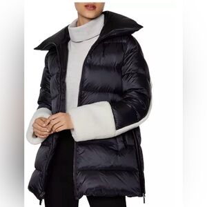 Dawn LevyEmmie Hooded Shearling Trim Puffer Coat New Without Tags.